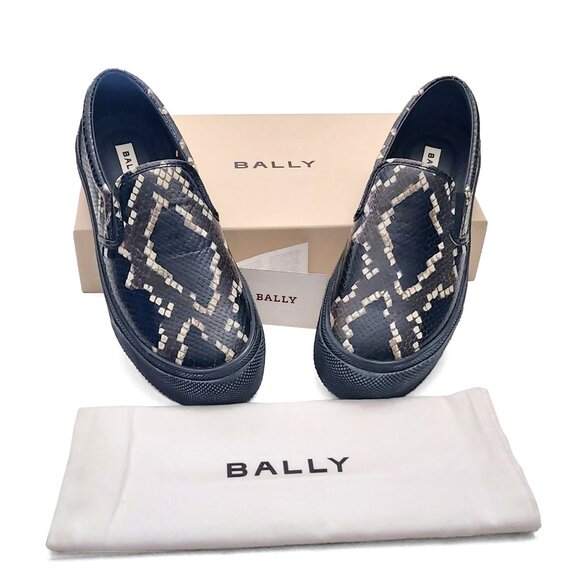 Bally Leory-P Snakeskin-Effect Designer Slip-On Shoes for Men US 10.5 (0537) main image 5